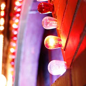 An array of bulbs in the redlight district of San Francisco