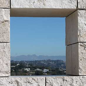 A view of Los Angeles hills at the Getty museum in Los Angeles